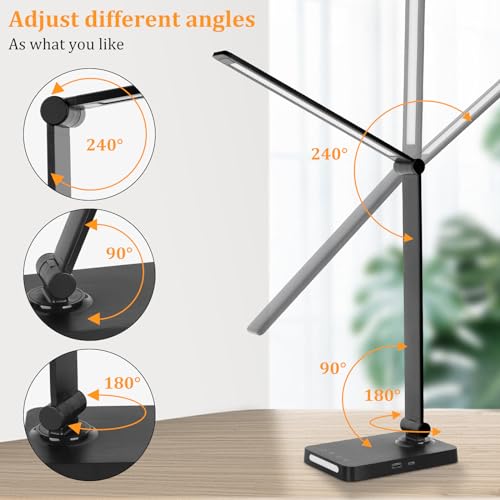 LED Desk Lamp with USB Ports,Touch Desk Lamps