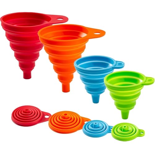 Minimalist Kitchen Funnel Set 4 Pack, Small and Set