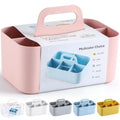 Classic Multiuse Caddy Organizer with Handle, Portable Divided Plastic Tote Bin Collection