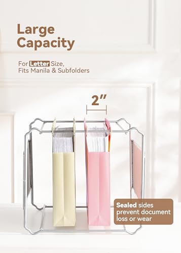 Eco-Friendly SortRax Plastic Extra Capacity Hanging File Folders, 2" Pastel Expanding Kit