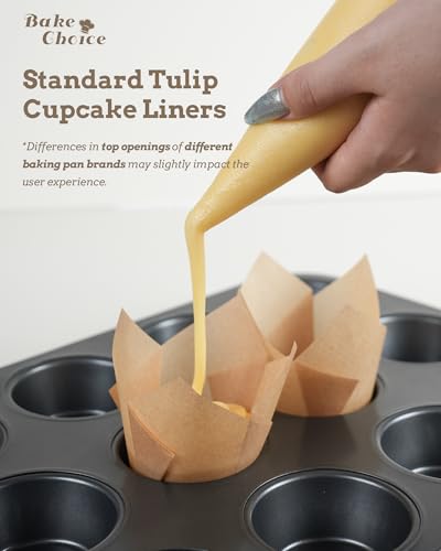 Smart Home Bake Choice 200pcs Natural Tulip Cupcake Liners for Baking