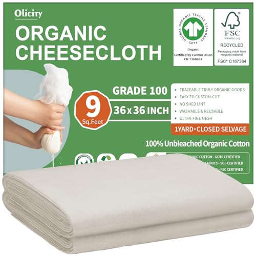 top-tier Organic Cheese Cloths, GOTS Certified, Grade 100,